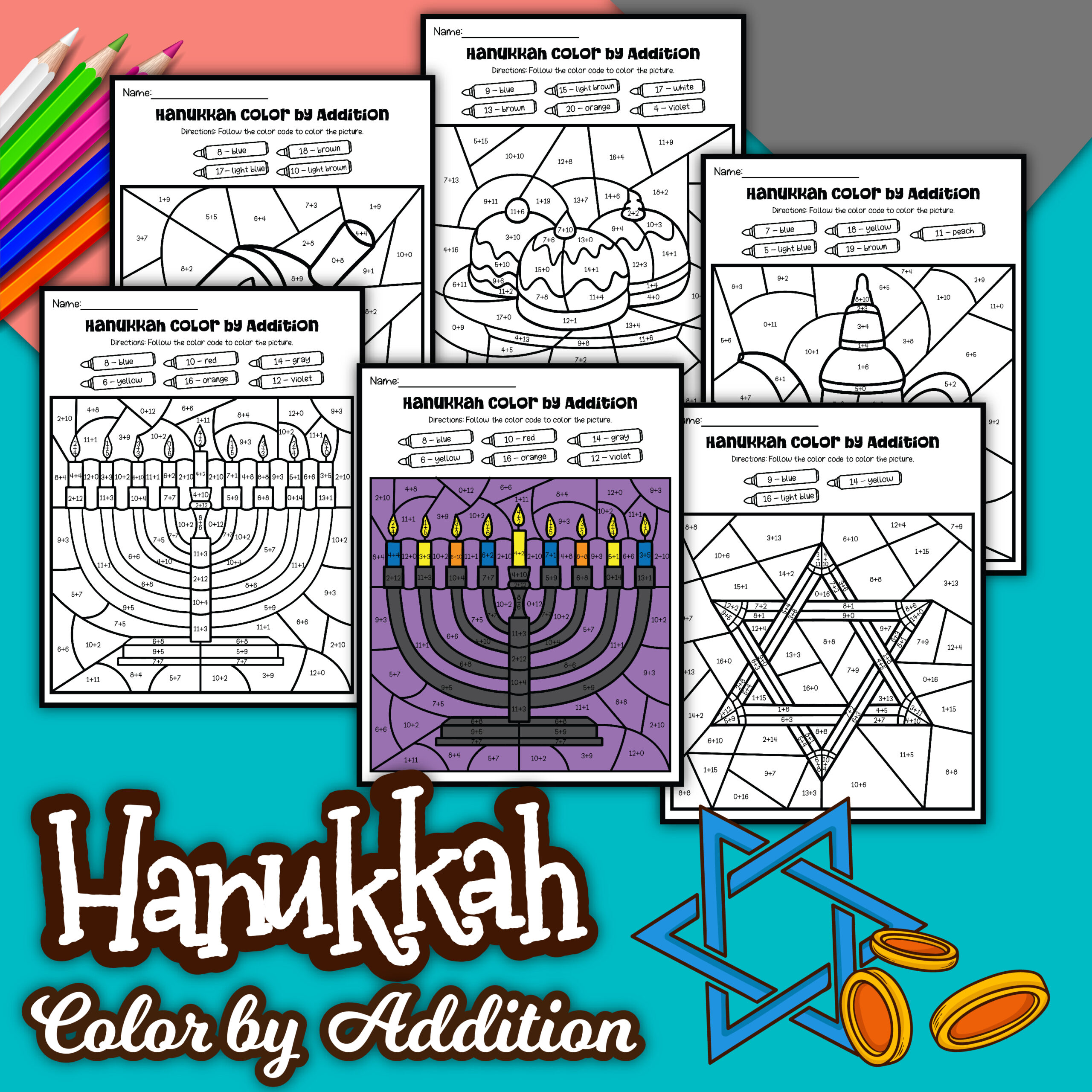 Hanukkah Color By Number Free Printable Pdf
