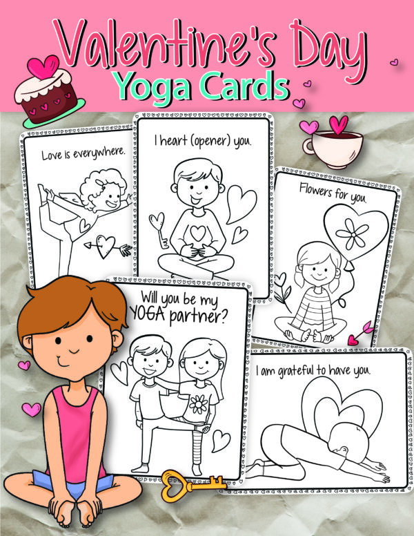 Valentine's Day Yoga Cards for Kids